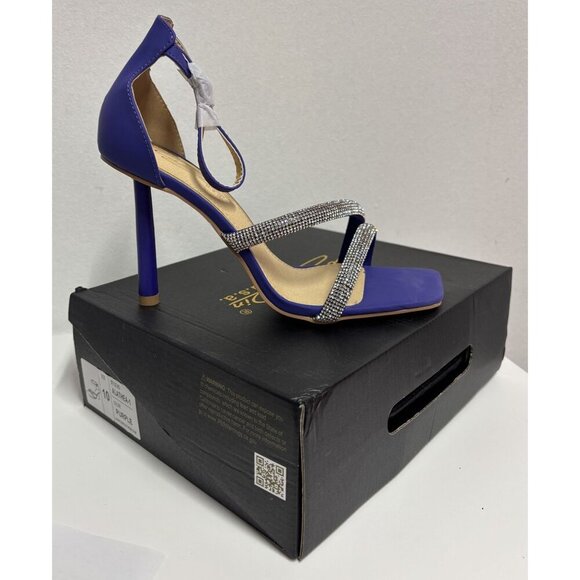 CATHY DIN / Alathea / Blue Purple / High Heel / Sandals With Rhinestone / Straps - Picture 7 of 8